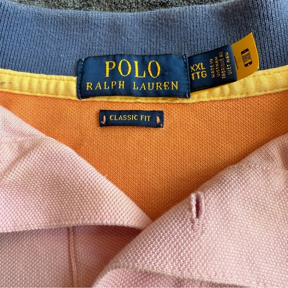 Polo by Ralph Lauren Pastel color block Shirt size XXL classic fit big pony EUC - Picture 3 of 7
